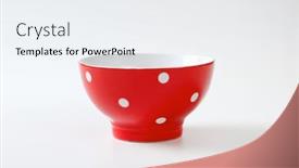  Presentation with ceramic - Theme enhanced with ceramic-red-and-white-polka background and a sky blue colored foreground