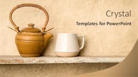  Presentation with teapot - PPT theme featuring ceramic-teapot-and-cup background and a lemonade colored foreground