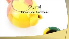  Presentation with tea cup - Slide deck having ceramic-teapot-and-cup background and a  colored foreground