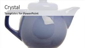  Presentation with teapot - PPT layouts with ceramic teapot isolated on white background background and a white colored foreground