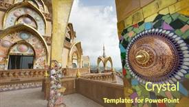  Presentation with ceramic - PPT theme consisting of ceramic temple phetchabun province thailand background and a  colored foreground