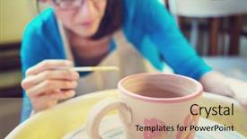  Presentation with filter - Audience pleasing slide set consisting of ceramic vessels - potter at work instagram filter backdrop and a  colored foreground