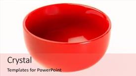  Presentation with red white blue patriotic - Beautiful theme featuring ceramic vessels - red porcelain bowl isolated backdrop and a coral colored foreground