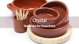  Presentation with spanish culture - Audience pleasing presentation consisting of ceramic vessels - spanish tableware variety isolated backdrop and a tawny brown colored foreground