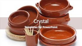  Presentation with spanish and english - Cool new presentation theme with ceramic vessels - spanish tableware variety isolated backdrop and a tawny brown colored foreground