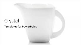  Presentation with beverage soya milk - Presentation having ceramic white milk jug isolated background and a white colored foreground