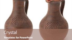  Presentation with ceramic - Beautiful PPT theme featuring ceramic-wine-jug-isolated backdrop and a violet colored foreground