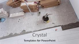  Presentation with wood tools - Beautiful slide set featuring ceramic-wood-effect-tiles backdrop and a light gray colored foreground