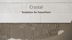  Presentation with wood tools - Beautiful PPT theme featuring ceramic-wood-effect-tiles backdrop and a light gray colored foreground