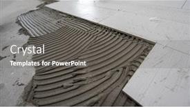  Presentation with wood-tools - Amazing PPT theme having ceramic-wood-effect-tiles backdrop and a dark gray colored foreground