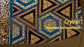  Presentation with art craft - PPT theme with ceramic tiles in oriental background and a tawny brown colored foreground