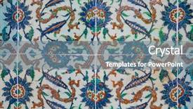  Presentation with art craft - Colorful slide set enhanced with ceramic tiles in oriental backdrop and a gray colored foreground