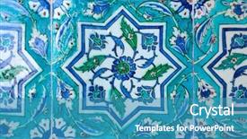  Presentation with art craft - Slide deck having ceramic tiles in oriental background and a teal colored foreground