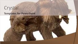  Presentation with ceramics - PPT theme consisting of ceramics elephant with elephant calf isolated on white background background and a soft green colored foreground