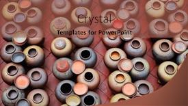  Presentation with soy sauce - PPT theme with ceramics-pots-where-soya-beans and a tawny brown colored foreground