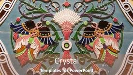  Presentation with old house - Audience pleasing PPT layouts consisting of ceramics-with-hand-painted-traditional backdrop and a coral colored foreground