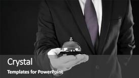  Presentation with black wedding holding hands - Slide deck consisting of cercle de qualite - man holding bell on black background and a dark gray colored foreground