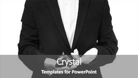  Presentation with hotels bell - Beautiful presentation theme featuring cercle de qualite - man holding bell on white backdrop and a dark gray colored foreground