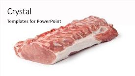  Presentation with raw meat - Presentation theme with cerdo - raw pork meat isolated background and a white colored foreground