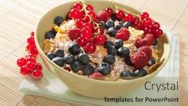  Presentation with cereal - Beautiful slide set featuring cereal and wild berries backdrop and a coral colored foreground