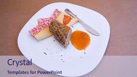  Presentation with breakfast cereal - Cool new presentation design with cereal bakery with marmalade breakfast setting backdrop and a sky blue colored foreground