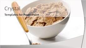  Presentation with cereal - Presentation theme having cereal-bowl-and-spoon background and a white colored foreground