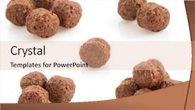  Presentation with chocolate cereal - Theme consisting of cereal chocolate balls isolated background and a lemonade colored foreground
