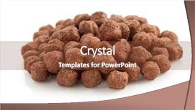  Presentation with chocolate cereal - Presentation theme having cereal chocolate balls isolated background and a tawny brown colored foreground