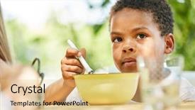  Presentation with healthy eating - Slide deck consisting of cereal in international vacation camp background and a lemonade colored foreground