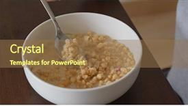  Presentation with breakfast cereal - Theme having cereal milk breakfast background and a coral colored foreground