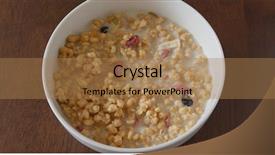  Presentation with soy milk - PPT theme featuring cereal milk breakfast background and a coral colored foreground