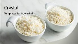  Presentation with flakes cereal - Presentation theme having cereal rice flakes and rice background and a white colored foreground