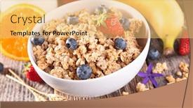  Presentation with cereal - Theme having cereal with berry fruit background and a yellow colored foreground