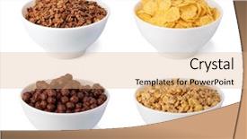  Presentation with flakes cereal - Presentation design featuring cereal flakes isolated on white background and a lemonade colored foreground