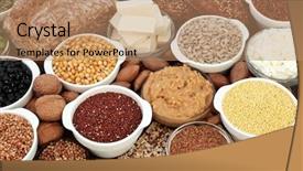  Presentation with vegan food - Amazing theme having cereals vegetables grains almond yoghurt backdrop and a coral colored foreground