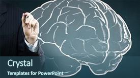  Presentation with cerebellum - Cool new slides with cerebellum - close up of businessman drawing backdrop and a ocean colored foreground