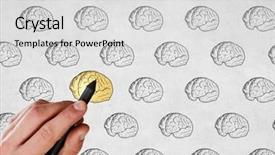  Presentation with cerebellum - Slide set with cerebellum - close up of businessman drawing background and a light gray colored foreground