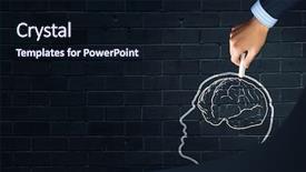  Presentation with 3d human body brain - Colorful PPT layouts enhanced with cerebellum - human hand drawing brain backdrop and a wine colored foreground