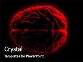  Presentation with brain - Presentation theme enhanced with cerebellum - red brain background and a black colored foreground