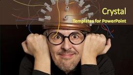  Presentation with inventor - Amazing slides having cerebrum - cheerful crazy inventor helmet backdrop and a tawny brown colored foreground
