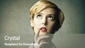  Presentation with real woman hair texture human - Presentation design with cerebrum - woman with short blonde hair background and a gray colored foreground