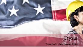  Presentation with nurse and mobile phone - Theme with ceremonial check - female architect talking on mobile background and a coral colored foreground