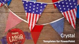  Presentation with labor - Colorful presentation design enhanced with ceremonial check - happy labor day text backdrop and a tawny brown colored foreground