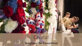  Presentation with marine corps - Beautiful slide deck featuring ceremonial-wreaths-in-honor backdrop and a coral colored foreground