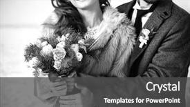  Presentation with wedding couple wishes - Beautiful presentation design featuring ceremony - beautiful wedding couple outdoor backdrop and a dark gray colored foreground