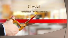  Presentation with ribbon cutting grand opening - Amazing slides having ceremony - grand opening cutting red ribbon backdrop and a lemonade colored foreground