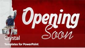  Presentation with opening ceremony - Slide deck consisting of ceremony - painter hanging from building painting background and a crimson colored foreground