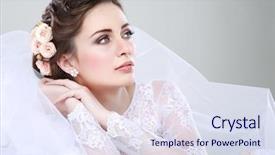  Presentation with bride - Audience pleasing PPT theme consisting of ceremony - portrait of beautiful bride wedding backdrop and a sky blue colored foreground