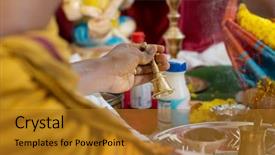  Presentation with ear - Cool new slide deck with ceremony focus on the hand backdrop and a gold colored foreground