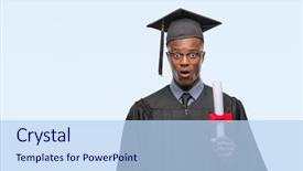  Presentation with ceremony - Amazing slides having ceremony funny - young graduated african american man backdrop and a light blue colored foreground